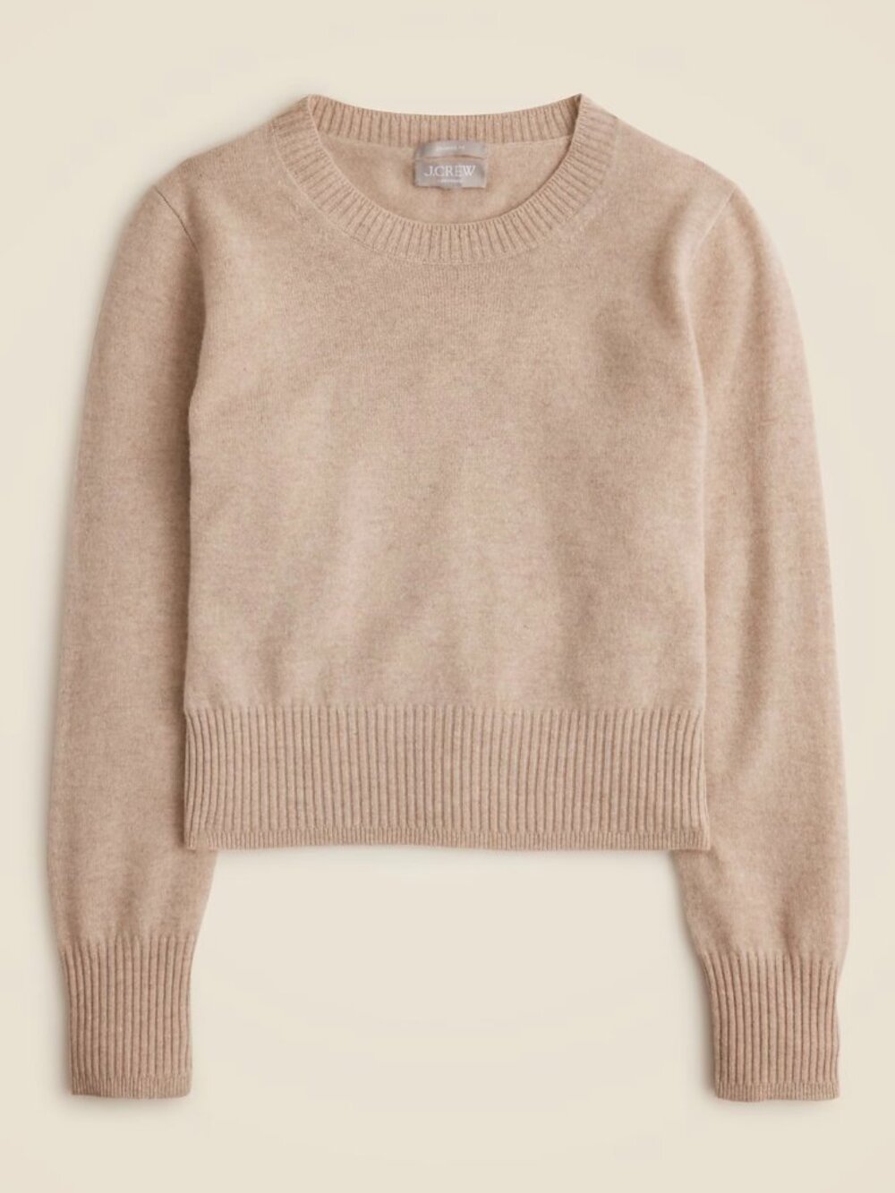 NWT J. Crew Heather Stone Cashmere Shrunken Crewneck Sweater